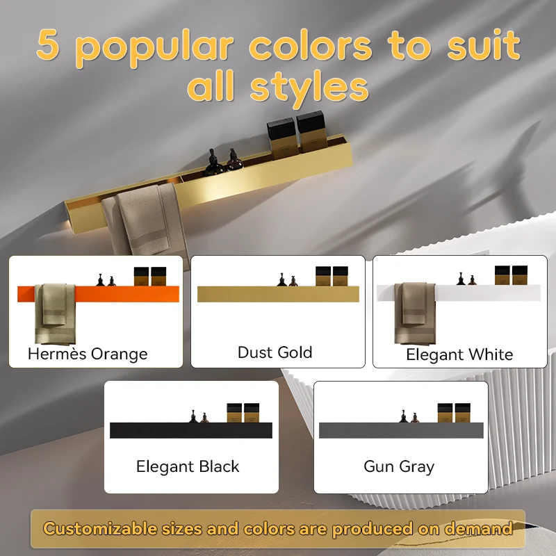 Gold Bar-Shaped Stainless Steel Storage Towel Rack